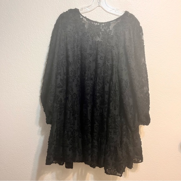 Zara Dresses & Skirts - Zara Textured Dress Size Large Gothiccore Witchy Lined Short Loose Dress L/S